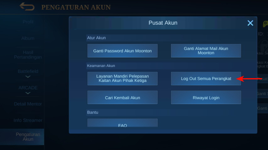 Log Out ML dari Semua Perangkat