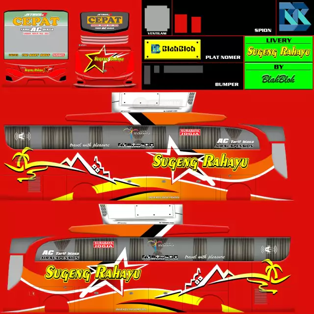 Livery BUSSID Yudistira HD Sugeng Rahayu